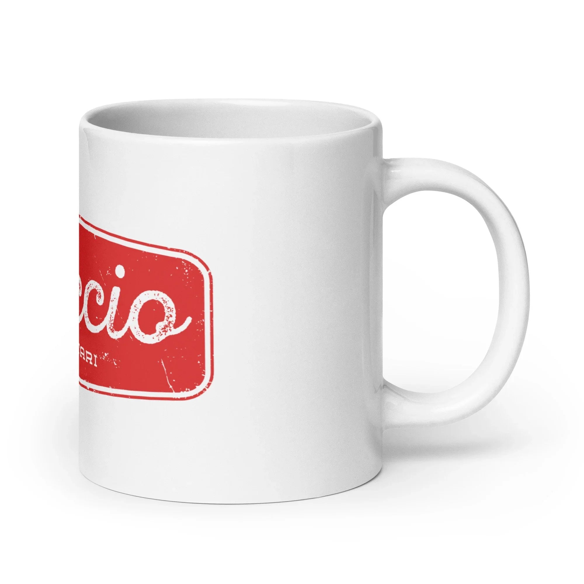 White glossy mug